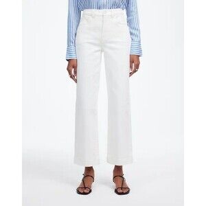 MADEWELL The Perfect Vintage Wide Leg Crop Jean 31 Tile White High Rise B40